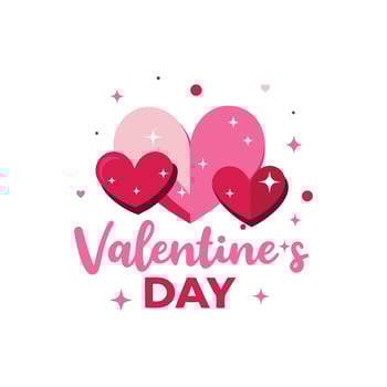 Charming Valentine's Day with Hearts Illustration Design on White Background vector