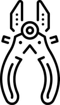 Outline style icon of pliers vector