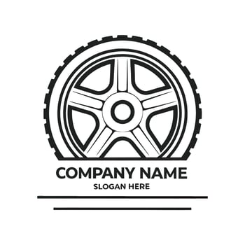 a black and white logo for a car tire company on a white background vector