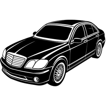 Clean Car Silhouette Illustration Design Transportation Themes vector