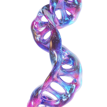 Iridescent DNA Helix Model png