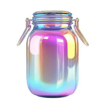 Iridescent Glass Jar png