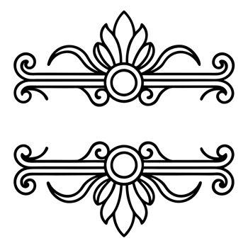 Elegant floral motifs are arranged in three horizontal lines, each showcasing a unique and intricate design png