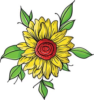 yellow color sunflower vector