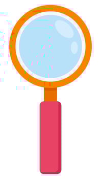 Magnifying glass isolated on white background. vector