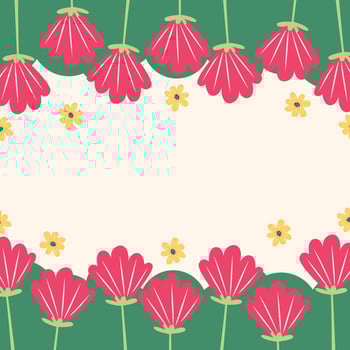 Spring flowers greeting card background template vector