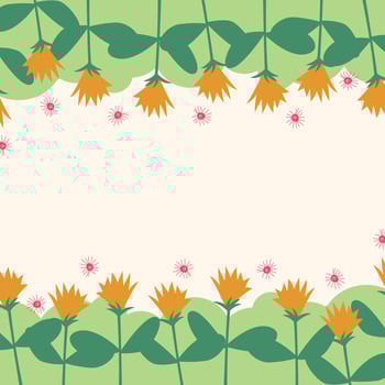 Yellow pring flower greeting card background template vector