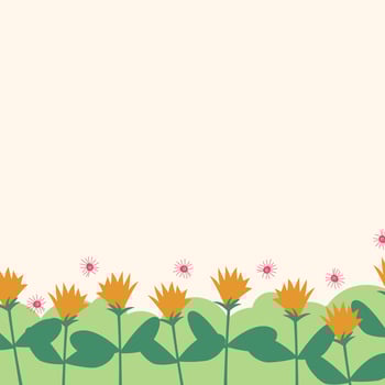 Greeting card background template of spring flower vector