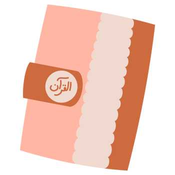 Quran with cute cover illustration png
