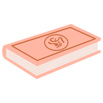 Quran with cute pink cover illustration png