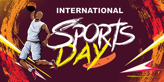Basketball Abstract Sports Banner Background . International Sports Day Illustration vector