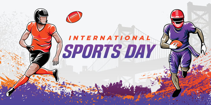 American football sport background . International sports day banner background vector