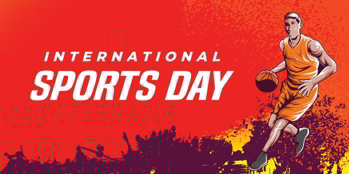 Basketball International Sports Day Abstract Banner Background . Graphic Design for the decoration of gift certificates, banners, and flyer vector