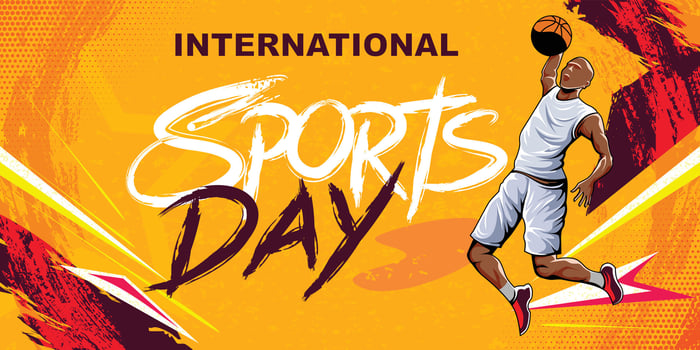 Basketball Sports Background . International Sports Day Illustration. Graphic Design for the decoration of gift certificates, banners, and flyer vector