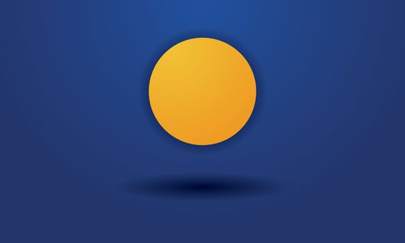 Dark blue abstract background with a yellow circle in the middle and a shadow vector
