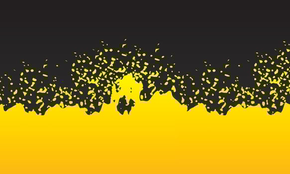 Abstract yellow and black brush grunge background vector