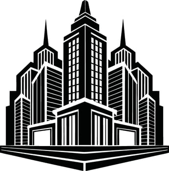 Elegant Cityscape Silhouette of Skyscrapers vector