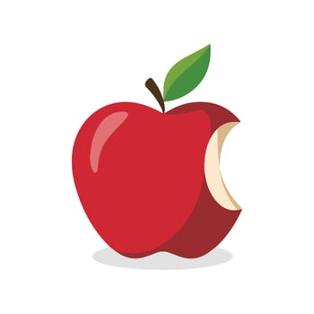 red apple with bite cut out illustration vector