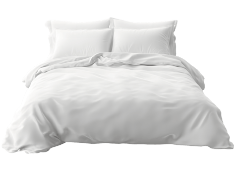 Clean White Bedding on a Made Bed png
