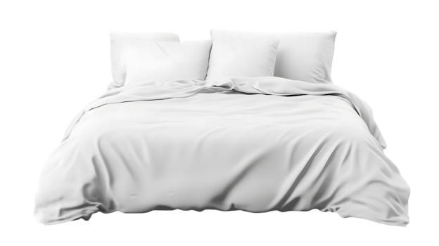 Crisp White Bedding on a Made Bed png