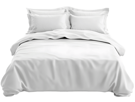 A Crisp White Bedding on a Neatly Made Bed png