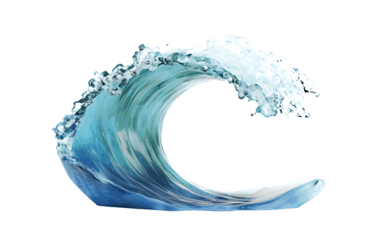 Ocean Wave Close Up Dynamic Curl of Blue Water png