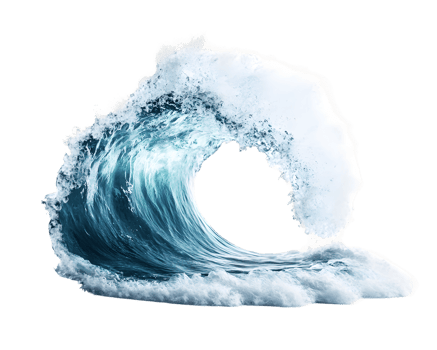 Powerful Ocean Wave Curls into a Mesmerizing Circle png