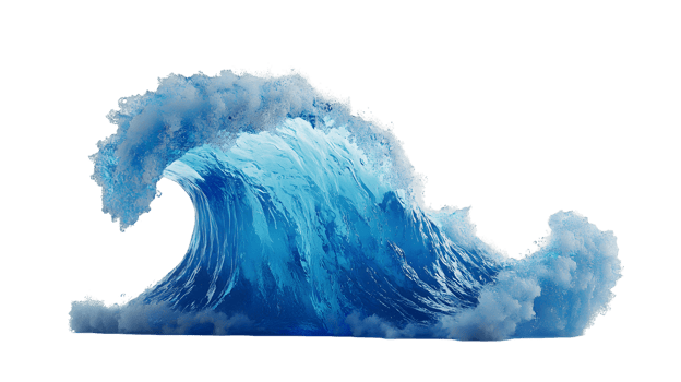 Powerful Blue Ocean Wave png