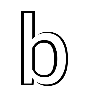 black and white english small letter b png