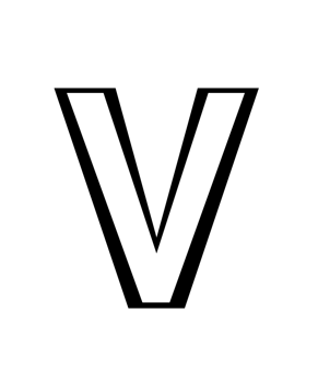 black and white english small letter v png