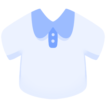 a white shirt with blue collar on transparent background png
