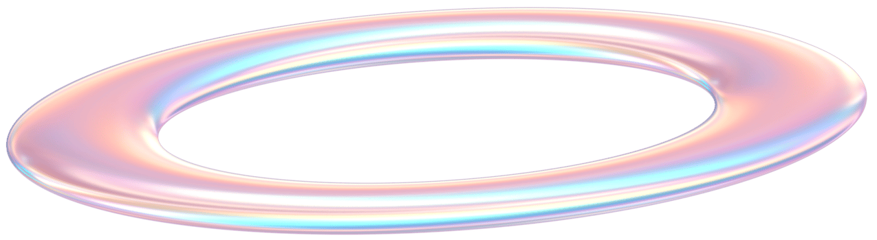 3D Rendering Holographic Pastel Floating Halo Glossy Illustration png