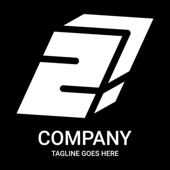 Abstract number 2 logo in square shape. Sports edition. This cool pro logo is suitable for tshirts, sticker, etc. vector