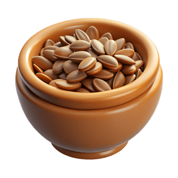 3D Bowl Filled with Sunflower Seeds png