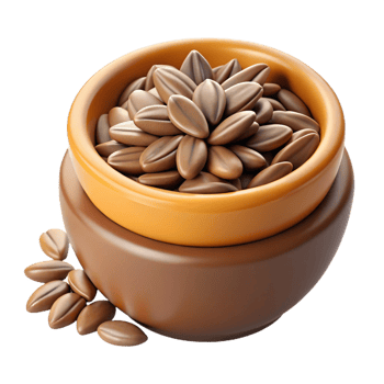 Ceramic Bowl with Sunflower Seeds Design png