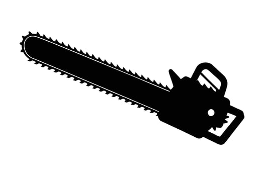 Chainsaw silhouette style art design vector