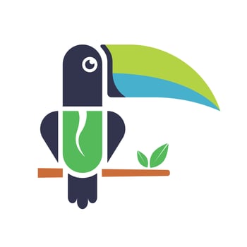 toucan bird supplements natural logo illustration vector