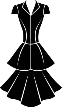 Classic Peplum Dress Design vector