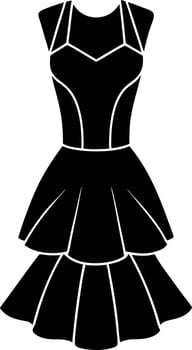 Elegant Peplum Dress Silhouette Art vector