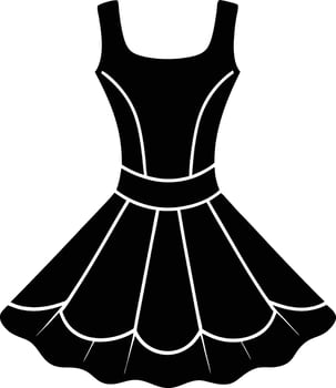 Elegant Skater Dress Silhouette Design vector