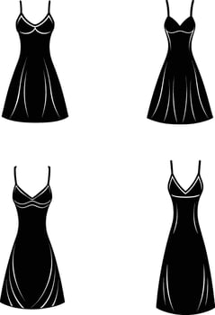 Slip dress silhouette illustration. vector