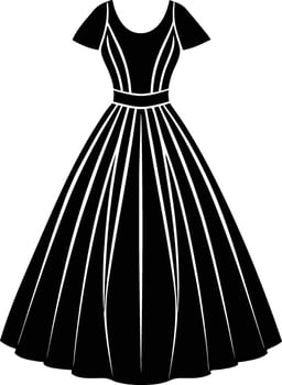 Tea length dress silhouette illustration vector