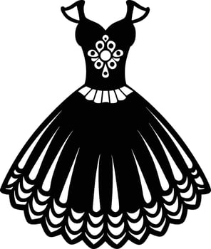 Tulle dress silhouette illustration vector