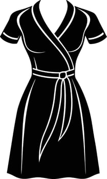 Stylish Wrap Dress Silhouette Art vector