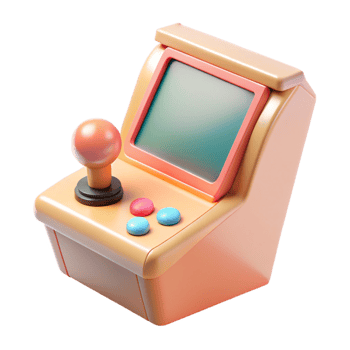 3D Retro Arcade Game Machine Design png
