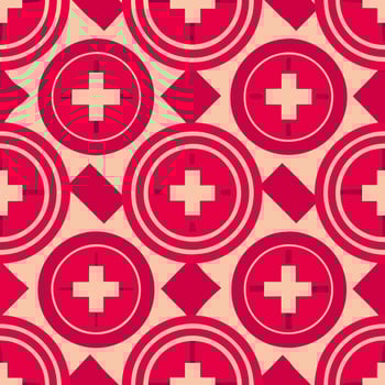 Dynamic geometric pattern featuring bold plus signs digital design graphic art vibrant colors abstract viewpoint vector