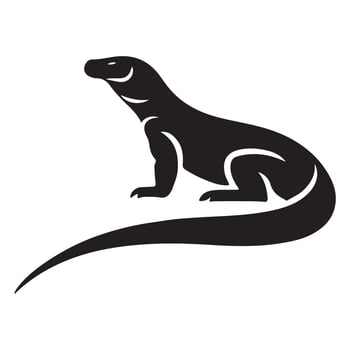 Komodo Dragon Silhouette in a Sitting Position Graphic vector