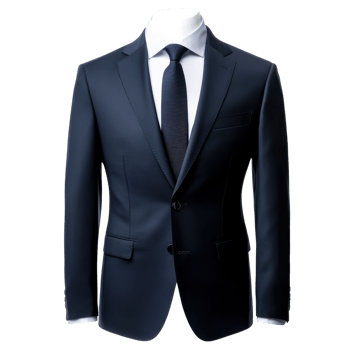 Dark Blue Business Suit White Background on transparent background. png