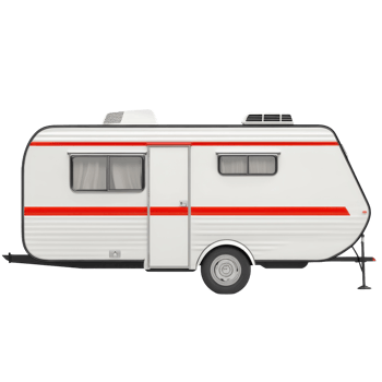 White Trailer Red Stripes Design on transparent background. png