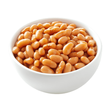Delicious Baked Beans in Bowl on transparent background. png
